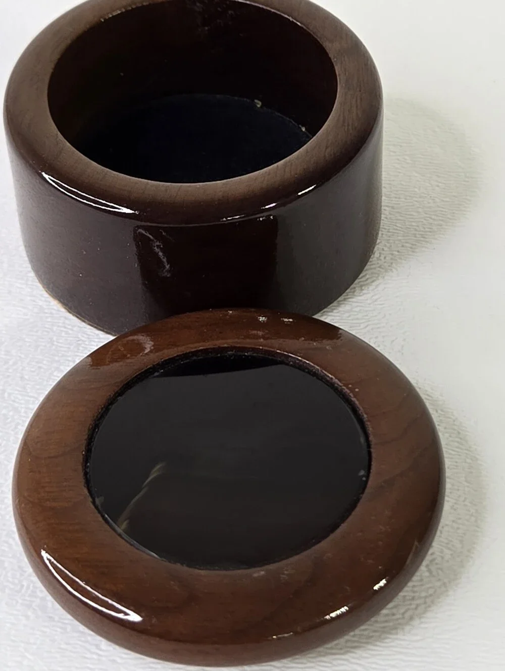 Vintage Wood Mini Box w/Lid Trinket Jewelry Ring Small Elegant Stash Box MCM